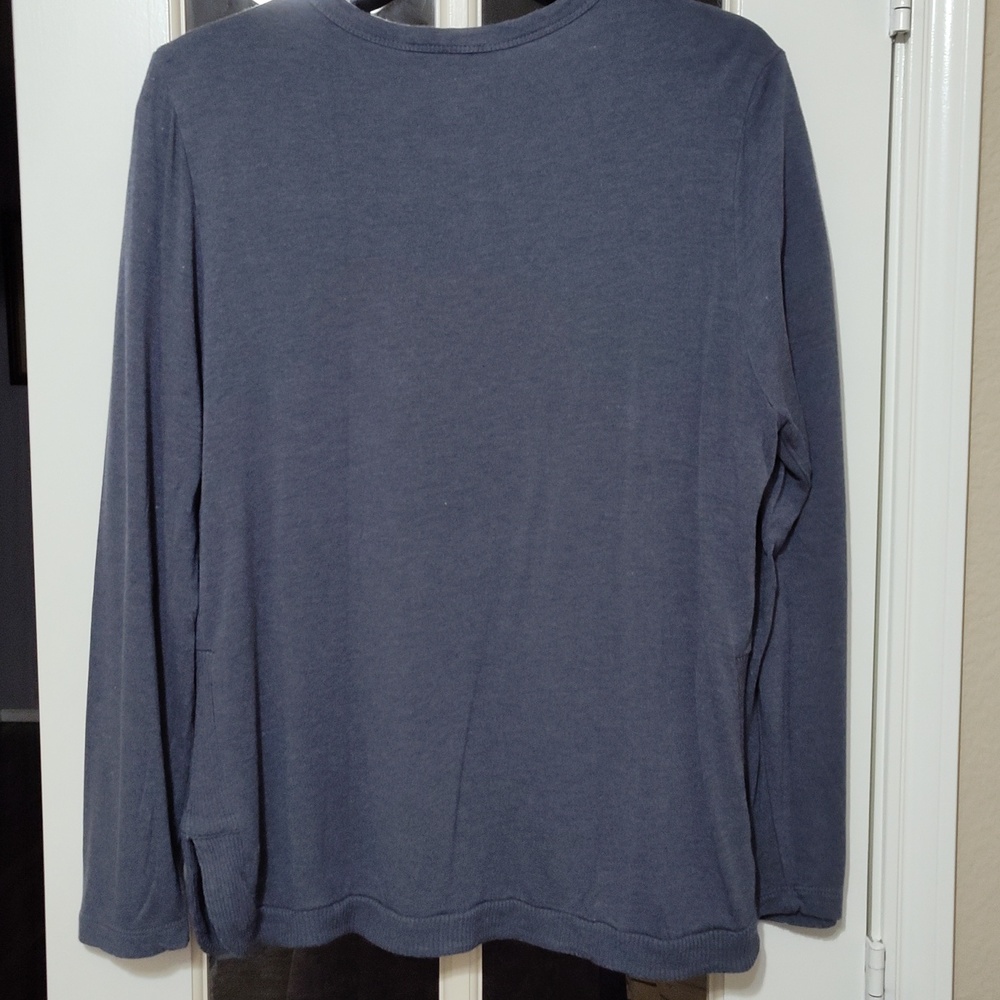 ⚡2/$10 Charlie Paige Blue-Gray Long Sleeve Crew Neck Sweater, Size Large - Picture 3 of 5